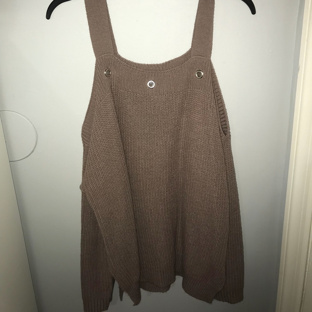 Off the shoulder tope colored sweater